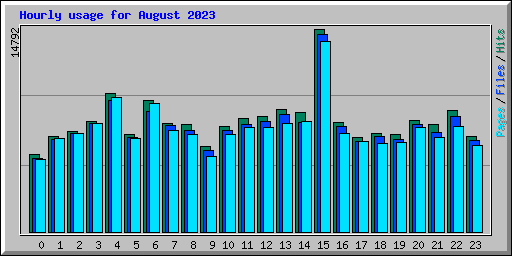 Hourly usage for August 2023