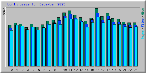 Hourly usage for December 2023